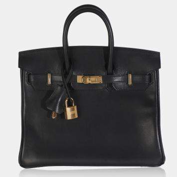 Pre Owned Hermes Black Volupto Birkin 25 GHW
