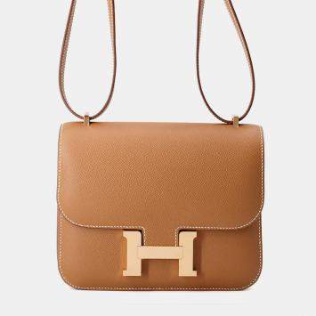 Pre Owned Hermes Constance 3 Miroir Gold Epsom Size Mini