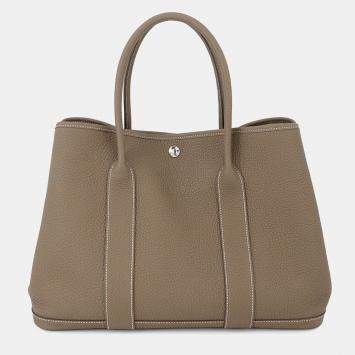 Pre Owned Hermes Garden Party Etoupe Negonda Leather PM