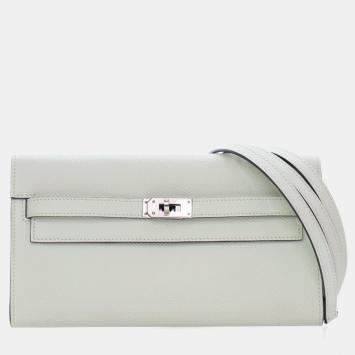 Pre Owned Hermes Vert Fizz Epsom Kelly To Go Wallet