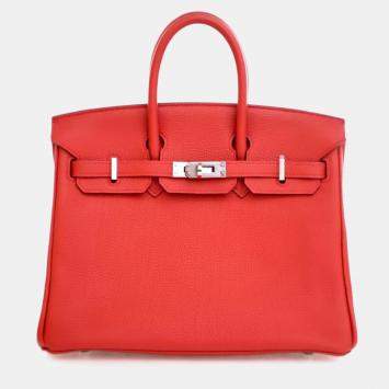 Pre Owned Hermes Rouge Tomate Togo Birkin 25