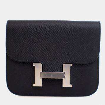 Pre Owned Hermes Noir Epsom Constance Slim Wallet