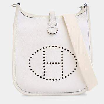 مملوكة مسبقًا Hermes New White Clemence Evelyne TPM 16