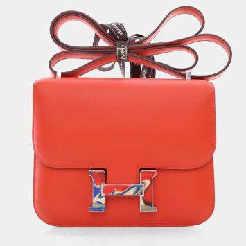 Pre Owned Hermes Capucine Swift Marble Mini Constance 18