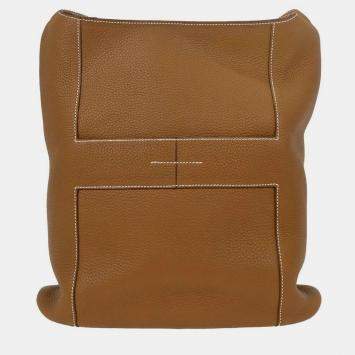 Pre Owned Hermes Gold Taurillon Clemence Goodnews GM Shoulder Bag