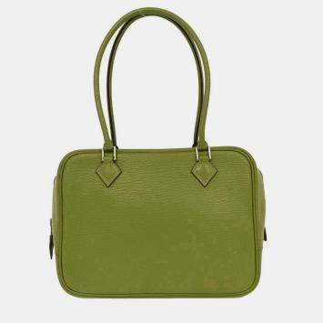 Pre Owned Hermes Anis Green Chevre Myzore Mini Plume Handbag