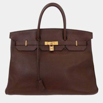 Pre Owned Hermes Birkin 40 Havane Taurillon Clemence  Handbag