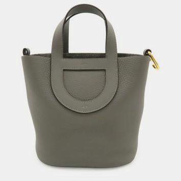 Pre Owned Hermes In The Loop 18 Grimayer Gray Taurillon Clemence Leather Handbag 
