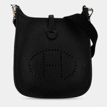 Pre Owned Hermes Evelyn TPM Black Taurillon Clemence Shoulder Bag 