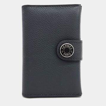 مملوكة مسبقًا Hermes Black Leather R.M.S. Card Wallet
