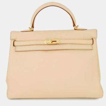 Pre Owned Hermes Kelly Retourne Parchement Togo Leather Size 35