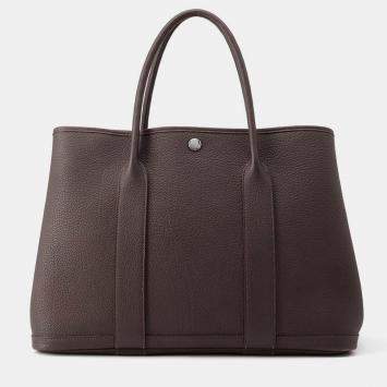 Pre Owned Hermes Garden Party Ebene Negonda Leather PM