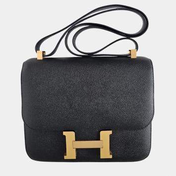 Pre Owned Hermes Black Epsom Leather Constance 24 Shoulder Bag