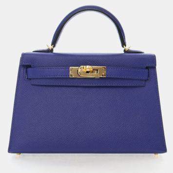Pre Owned Hermes Bleu Electric Epsom Mini Kelly 20