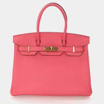 Pre Owned Hermes Rose Lipstick Togo Birkin 30