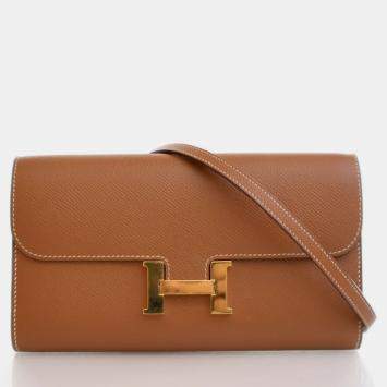 Pre Owned Hermes Gold Epsom Constance To Go Wallet