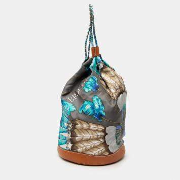 مملوكة مسبقًا Hermes Brown Silk Brazil Sac Soie Cool 22