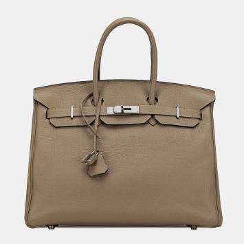 Pre Owned Hermes Gris Tourterelle Togo Birkin Retourne 35