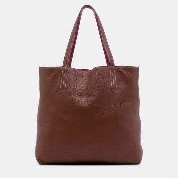 Pre Owned Hermes Brown Pink Clemence Double Sens 36