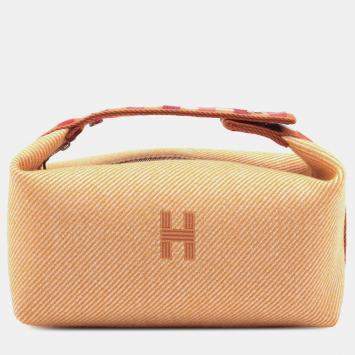 Pre Owned Hermes Orange Small Wool Bride a Brac Au Carre Case