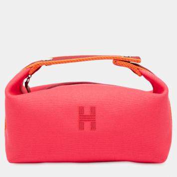 Pre Owned Hermes Pink Small Toile Bride A Brac Case