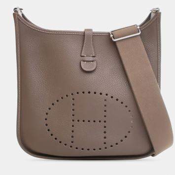 Pre Owned Hermes Brown Clemence Evelyne III PM