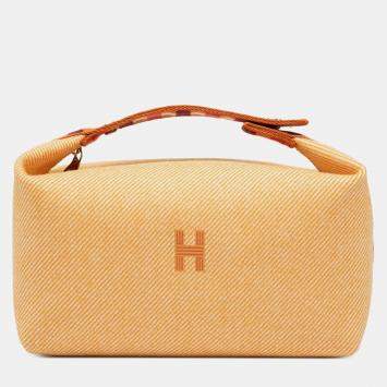 Pre Owned Hermes Orange Large Wool Bride A Brac Au Carre Case
