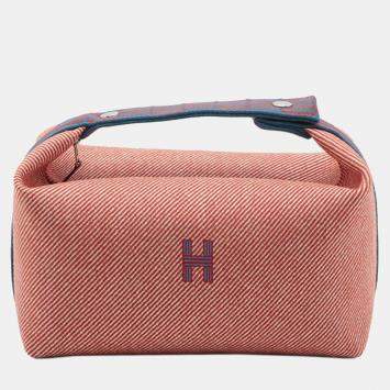 Pre Owned Hermes Blue Red Large Wool Bride A Brac H Natte Case
