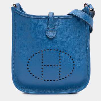 Pre Owned Hermes Blue Izmir Epsom Evelyne TPM