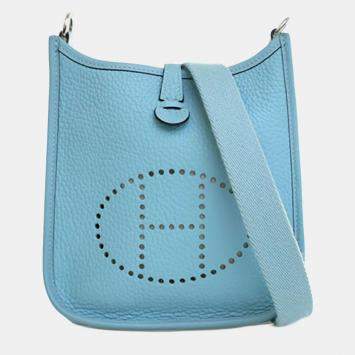 Pre Owned Hermes Blue Clemence Evelyne TPM 16