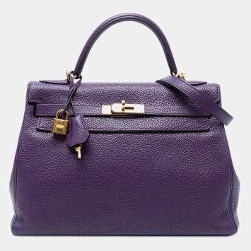 Pre Owned Hermes Ultraviolet Togo Kelly II Retourne 32