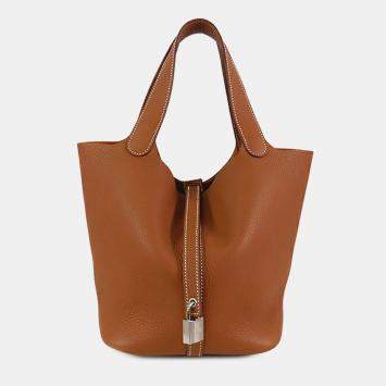 Pre Owned Hermes Gold Clemence Picotin Lock 22