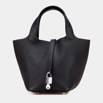 Pre Owned Hermes Black Clemence Picotin Lock 18