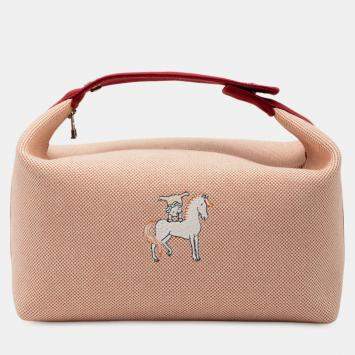 Pre Owned Hermes Terracotta Large Canvas Bride-a-Brac Cabriole Case