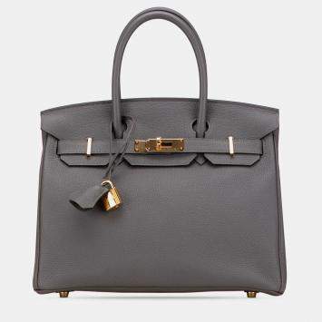 Pre Owned Hermes Etain Togo Birkin Retourne 30