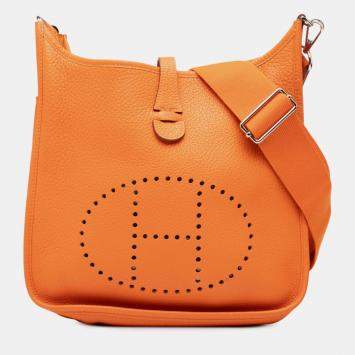 Pre Owned Hermes Orange Clemence Evelyne III 29