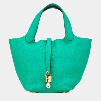Pre Owned Hermes Green Clemence Picotin Lock 18