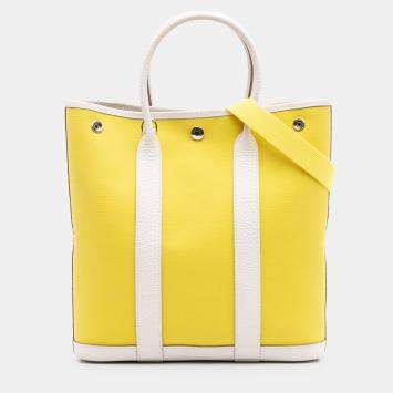 Pre Owned Hermes White Yellow Toile and Negonda Garden File 28