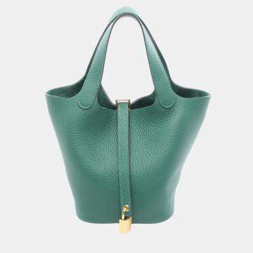 Pre Owned Hermes Green Clemence Picotin Lock 18