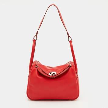 Pre Owned حقيبة هيرمس ليندي 26 جلد سويفت روج كاساك إكسسوار مطلي بلاديوم