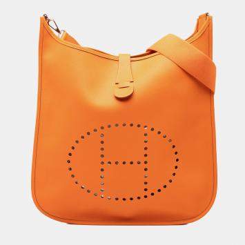 Pre Owned Hermes Orange Epsom Evelyne II TGM