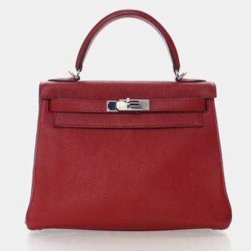Pre Owned Hermes Rouge Garance Togo Kelly 28