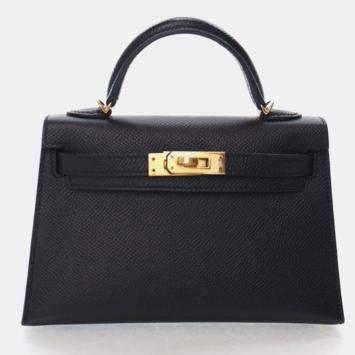 Pre Owned Hermes Mini Kelly 20 Noir Epsom Bag