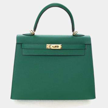 Pre Owned Hermes Vert Vertigo Epsom Sellier Kelly 25