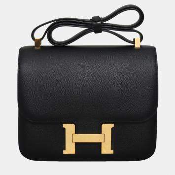 مملوكة مسبقًا Hermes Black Epsom Leather Constance 24 Bag