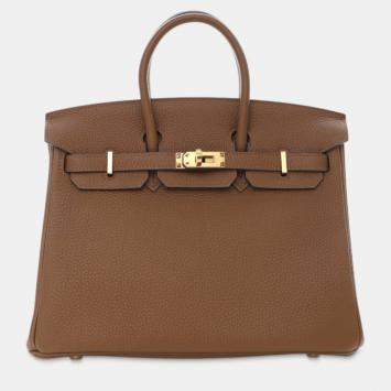 مملوكة مسبقًا Hermes Brown Togo Birkin Retourne 25