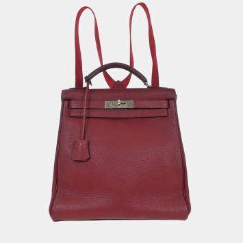 مملوكة مسبقًا Hermes Rouge H Fjord Kelly A Dos GM Backpack