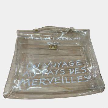 Pre Owned Hermes Kelly Souvenir De L'Exposition 1997 Vinyl Beach Bag