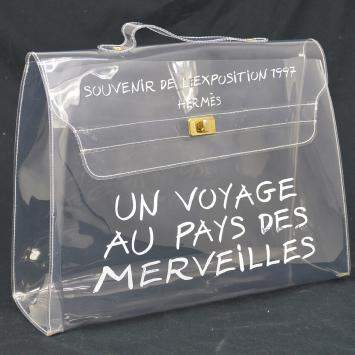 Pre Owned Hermes Kelly Souvenir De L'Exposition 1997 Vinyl Beach Bag