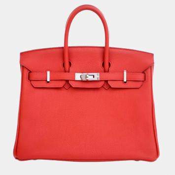Pre Owned Hermes Rouge Tomate Togo Birkin Retourne 25